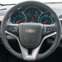 Оплетка на руль из натуральной кожи Chevrolet Cobalt II 2011-16 г.в. (для замены штатной кожи, черная)