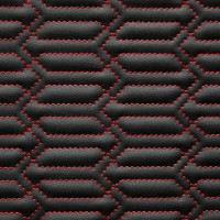 Экокожа стёганая «intipi» Chao (чёрный/красный, ширина 1.35 м, толщина 5.85 мм)