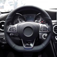 Оплетка на руль из «Premium» экокожи Mercedes-Benz CLA-Class CLA220 (черная)